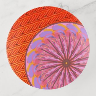 Orange & Pink Mandala Trinket Trays