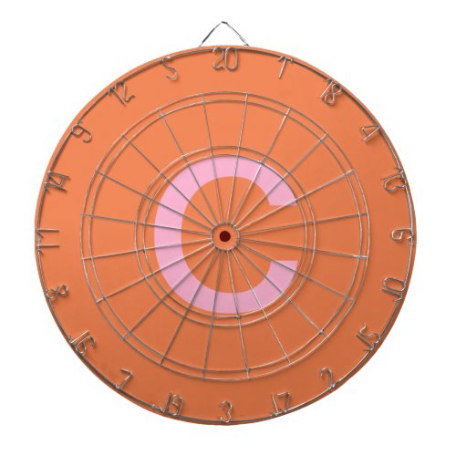 Orange Pink Monogram Initial Modern Custom Color  Dart Board
