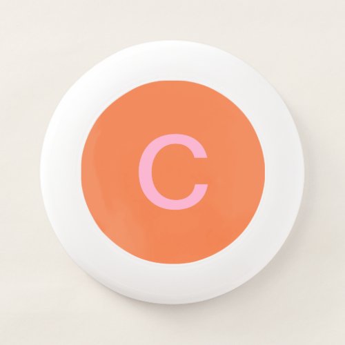 Orange Pink Monogram Initial Modern Custom Color  Wham_O Frisbee