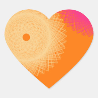 orange & pink pop color heart sticker