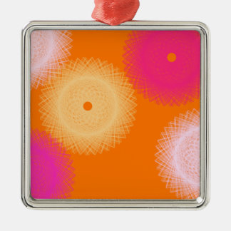 orange & pink pop color metal ornament