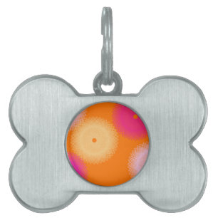 orange & pink pop color pet ID tag