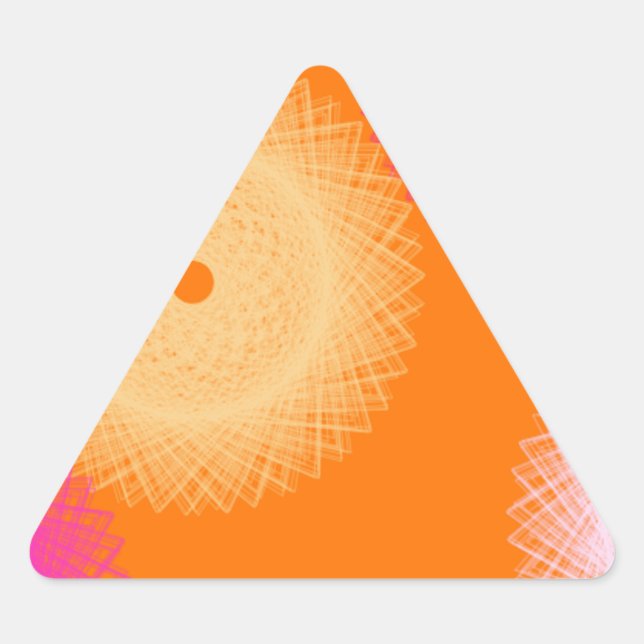 orange & pink pop color triangle sticker (Front)
