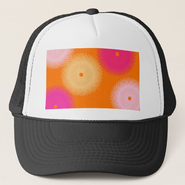 orange & pink pop color trucker hat (Front)