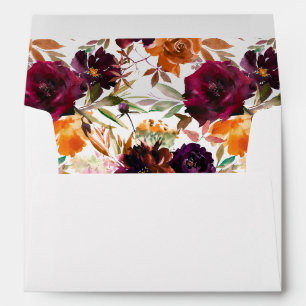 Orange, Pink, Purple, Burgundy Fall 2 Floral Envelope