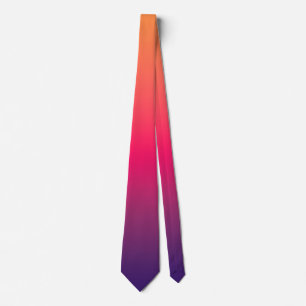 Orange Pink Purple Gradient Neck Tie