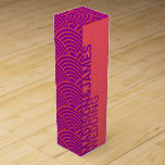 Orange Pink Purple | Japanese Wave Modern Wedding Wine Box<br><div class="desc">Create your own Japanese Seigaiha Wave Custom Text Modern Bold Wine Box, a vibrant fusion of tradition and contemporary design. This elegant wine box seamlessly blends the iconic Seigaiha wave pattern with eye-catching shades of orange, pink, and purple, fully customizable in any color, creating a striking visual feast. The box...</div>