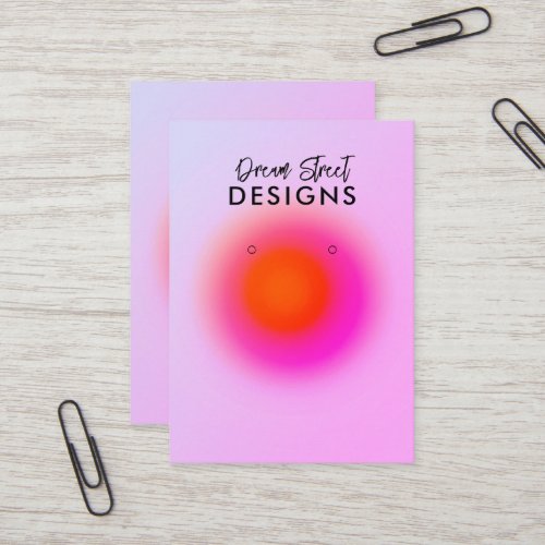 Orange Pink Red Calligraphy Earring Display Card