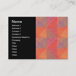 Orange Pink Red Triangles Watercolor Geometric Art Business Card
