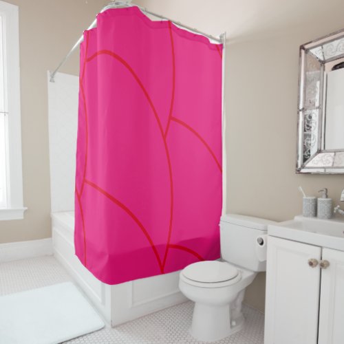 Orange Pink Retro Pattern Abstract Unique Modern Shower Curtain