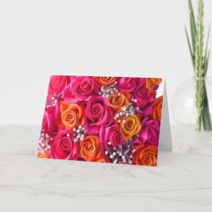 Orange & Pink Rose Note Cards