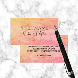 Orange Pink Roses Trendy Name Business Title Calling Card