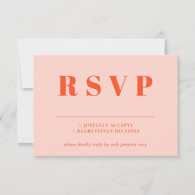 Orange Pink RSVP Wedding Response