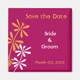 Orange & Pink Save the Date magnets