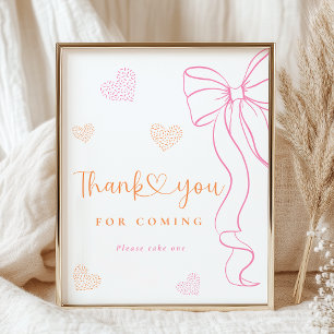 Orange Pink Sprinkle Hearts Sign