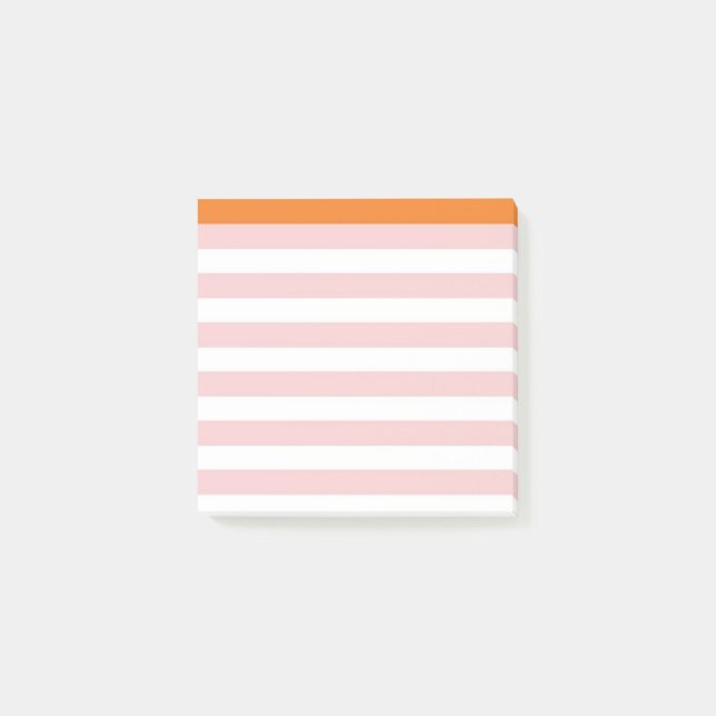Orange Pink Stripe To-Do List | Stylish Planner  Post-it Notes (Front)