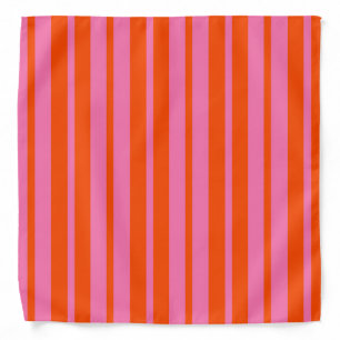 Orange Pink Stylish Stripes Pattern Design  Bandana