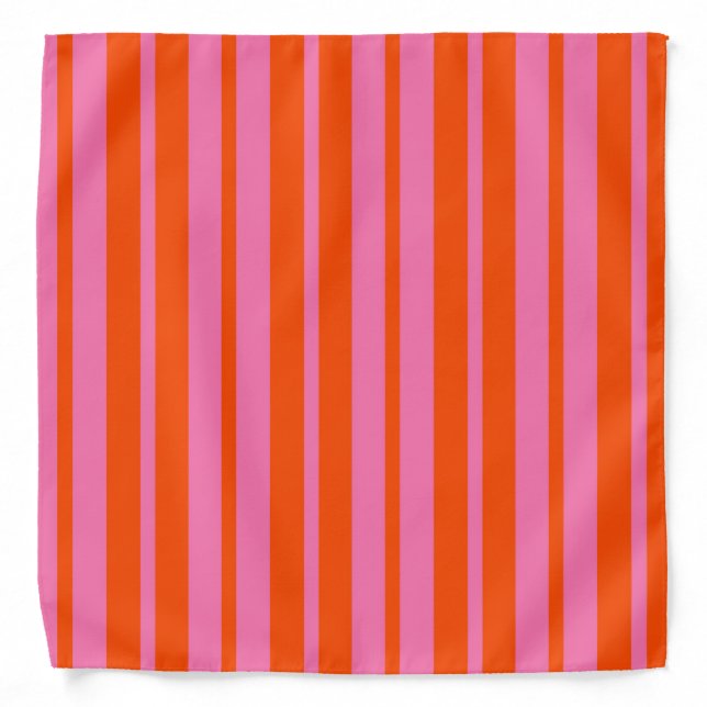 Orange Pink Stylish Stripes Pattern Design  Bandana (Front)