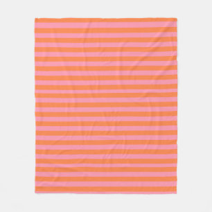 Orange Pink Summer Mood Lines Fleece Blanket