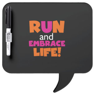 Orange Pink Text Fitness Running Runner Marathon Dry Erase Board