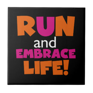 Orange Pink Text Run Runner Marathon Tile