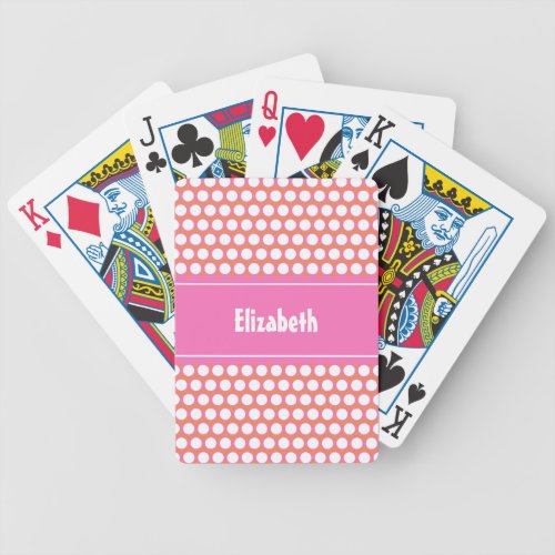 Orange Pink White Custom Personalized Monogrammed Bicycle Playing Cards Orange Pink White Custom Personalized Monogrammed Bicycle Playing Cards