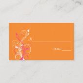 Orange Pink White Floral Place Cards (Back)