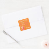 Orange Pink White Floral Save the Date Sticker (Envelope)
