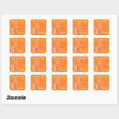 Orange Pink White Floral Save the Date Sticker (Sheet)