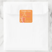 Orange Pink White Floral Wedding Favor Sticker (Bag)