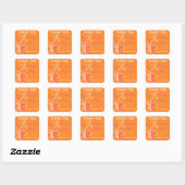 Orange Pink White Floral Wedding Favor Sticker (Sheet)