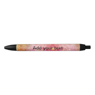 Orange pink yellow glitter add name sparkle text pen