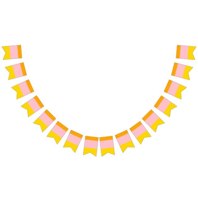Orange, Pink & Yellow Striped Bunting Flags (All)