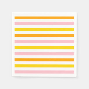 Orange, Pink & Yellow Striped Napkins