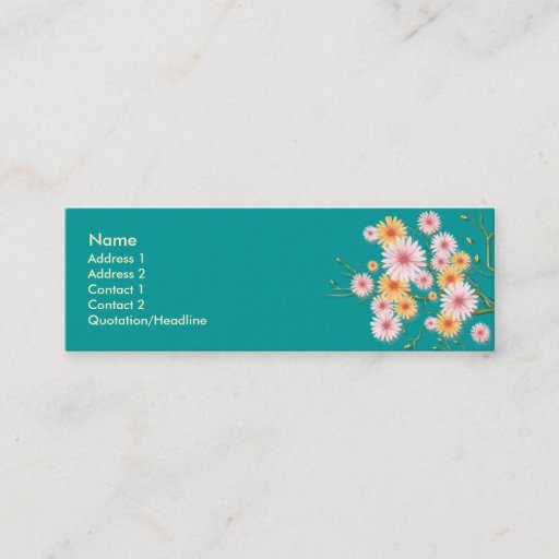 Customizable Orange-pinkish Daisy flowers Business Card