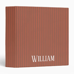 Orange pinstripes 3 ring binder