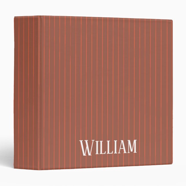 Orange pinstripes 3 ring binder (Front/Spine)
