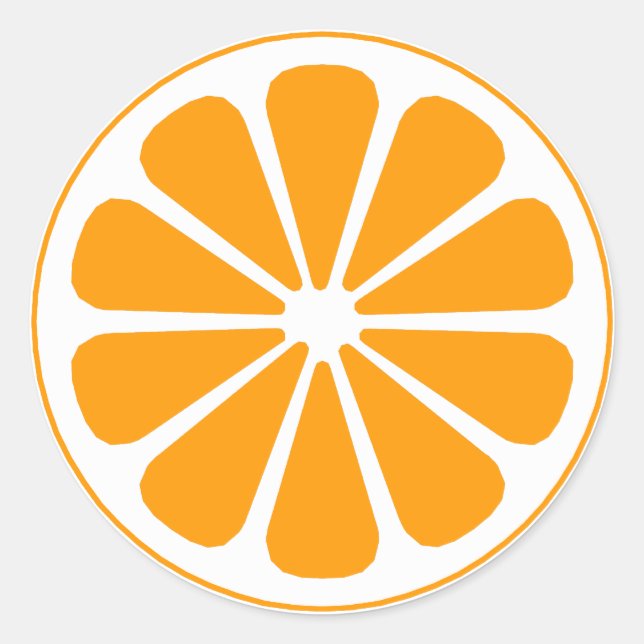 orange pinwheel classic round sticker (Front)