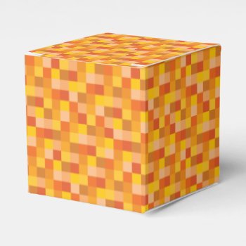 Orange Pixels Pattern Favor Boxes by DesignedwithTLC at Zazzle