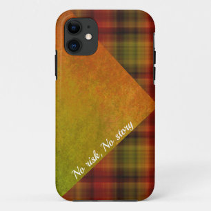 Orange plaid abstract iPhone Case