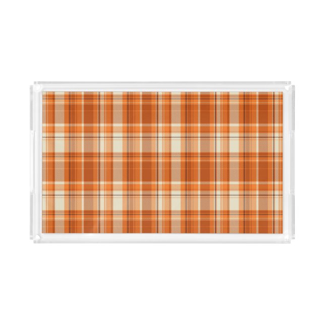 Orange plaid acrylic tray (Front)