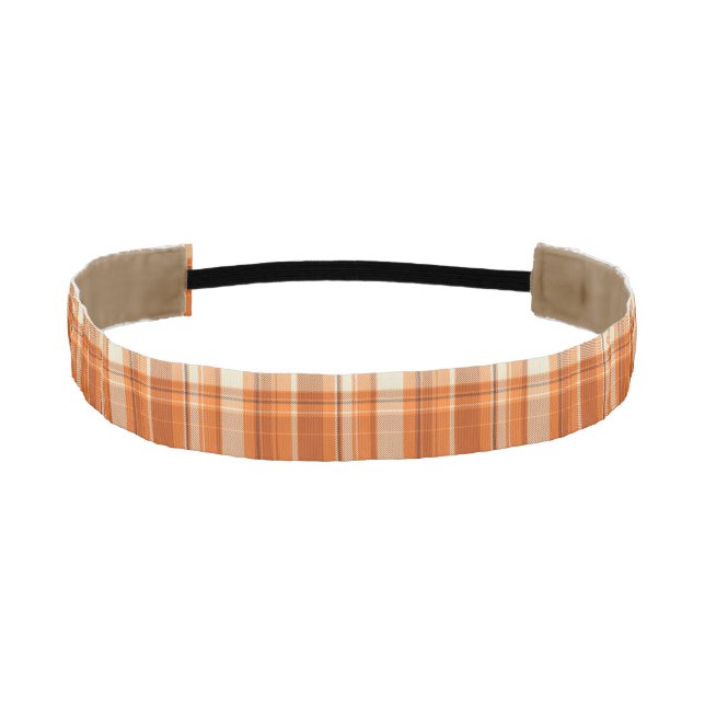Orange plaid athletic headband (Front)
