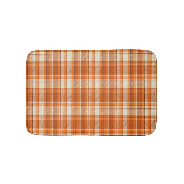 Orange plaid bathroom mat (Front)