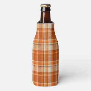 Orange plaid bottle cooler