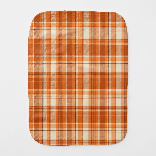 Orange plaid burp cloth (Front)