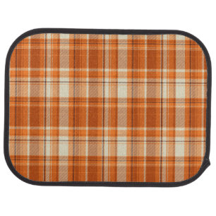 Orange plaid car mat