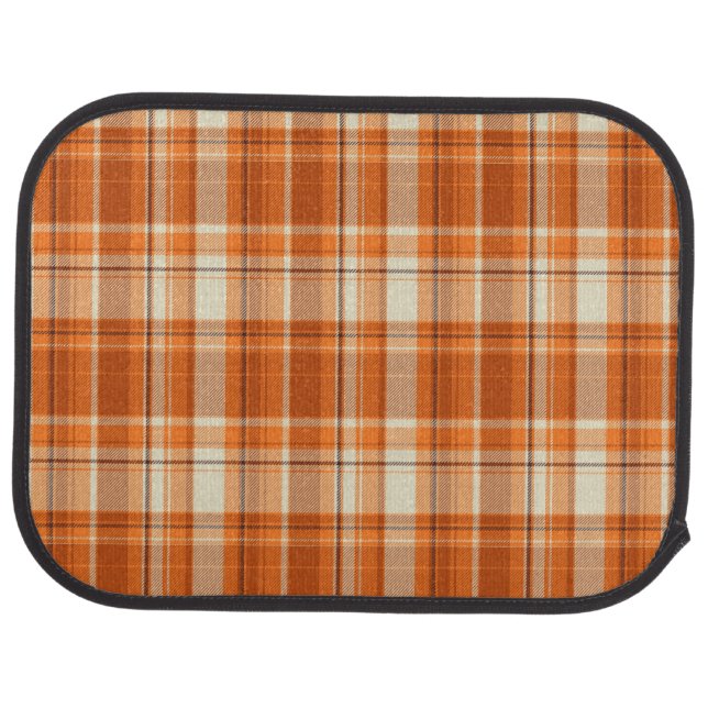 Orange plaid car mat (Rear)