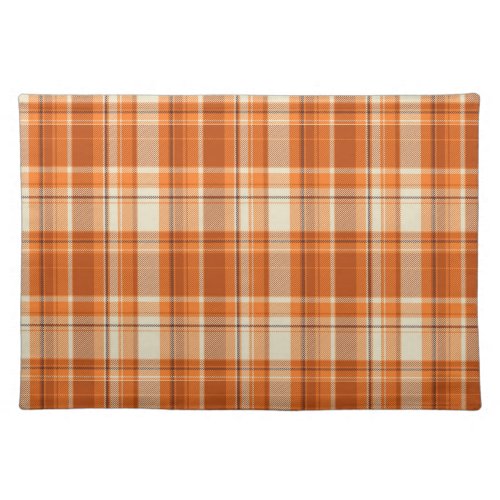 Orange plaid cloth placemat