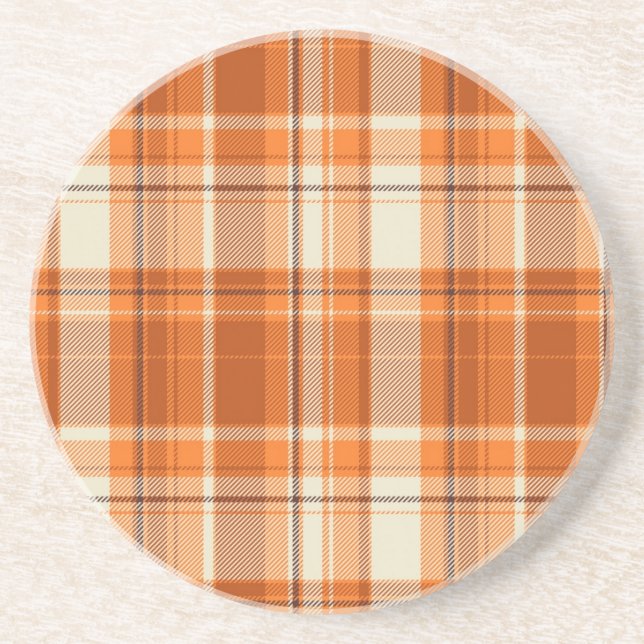 Orange plaid coaster (Front)
