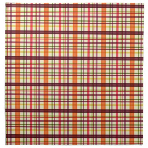 Orange plaid fabric napkin